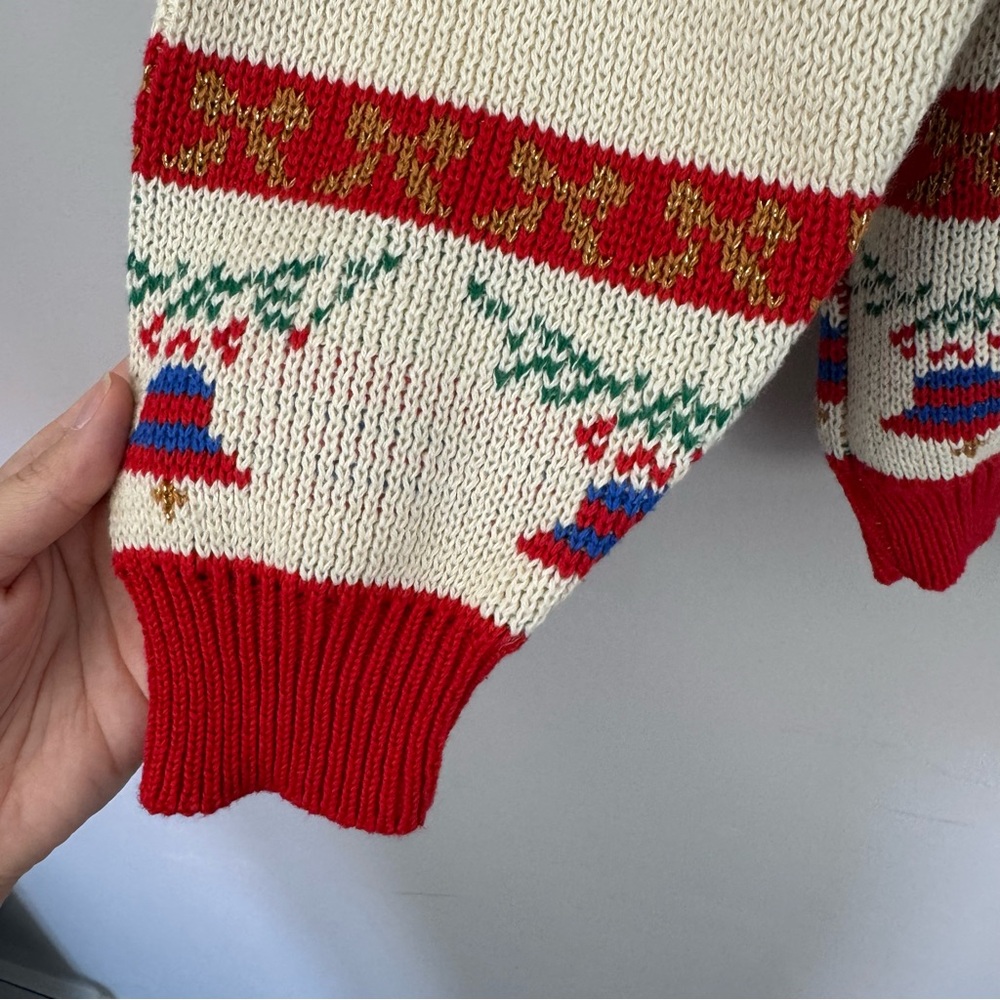 Sweater Loft New York Vintage Ugly Christmas Sweater 1980s Peter Pan Collar M - Picture 6 of 14